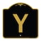 Signmission Designer Series Sign-Sign W/ Letter Y, Black & Gold Aluminum Sign, 18" x 18", BG-1818-22916 A-DES-BG-1818-22916 - alternate 1